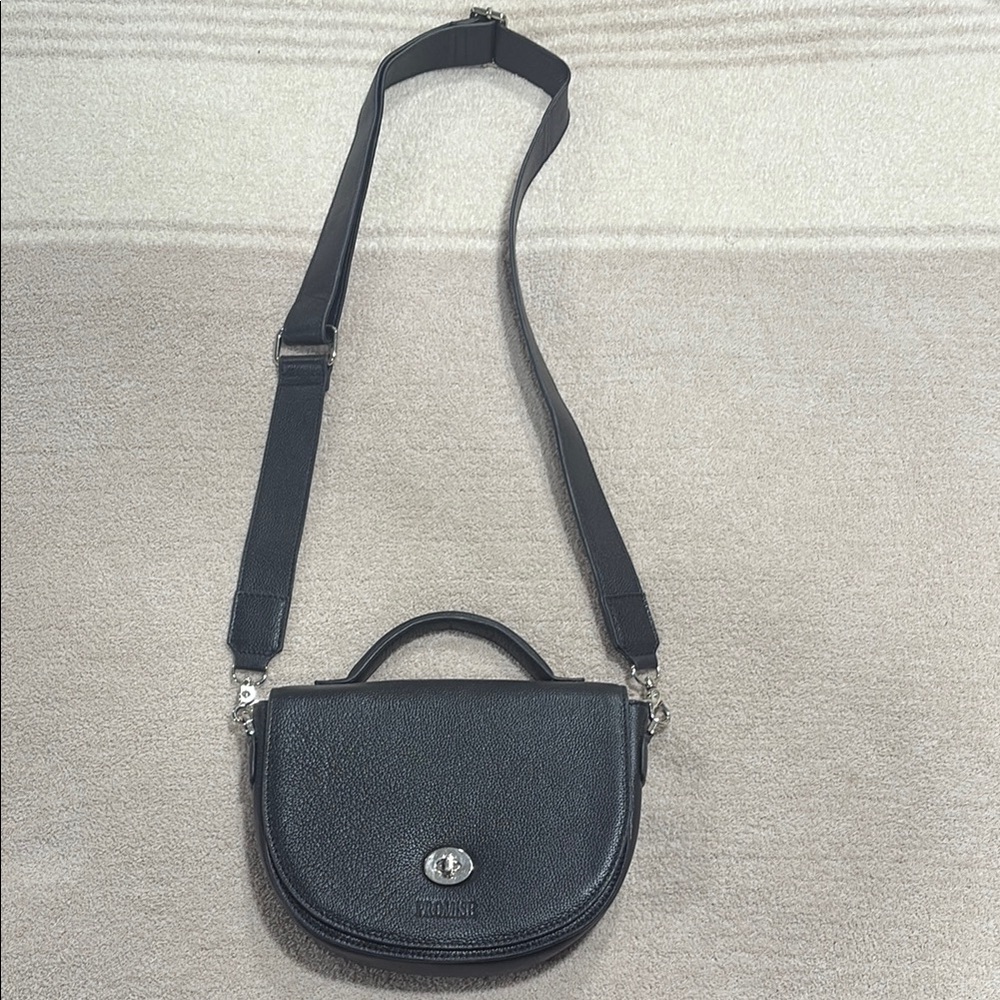 Black Leather Crossbody Bag